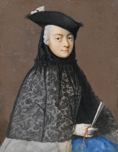 Ritratto di una Signora Seduta in Costume di Carnevale Veneziano con un Ventaglio da Jean Étienne Liotard